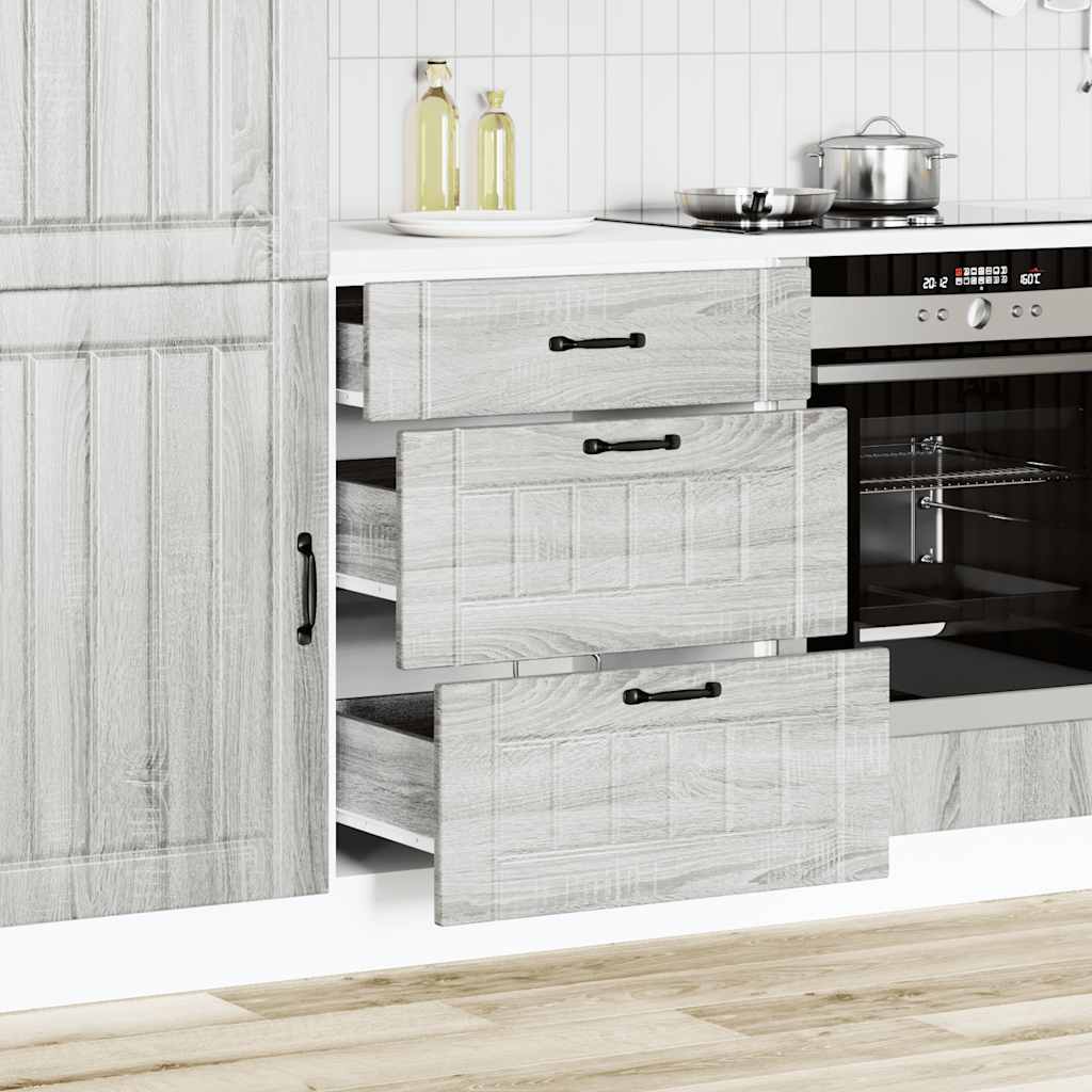 vidaXL Kitchen Base Cabinet Lucca Grey Sonoma Engineered Wood