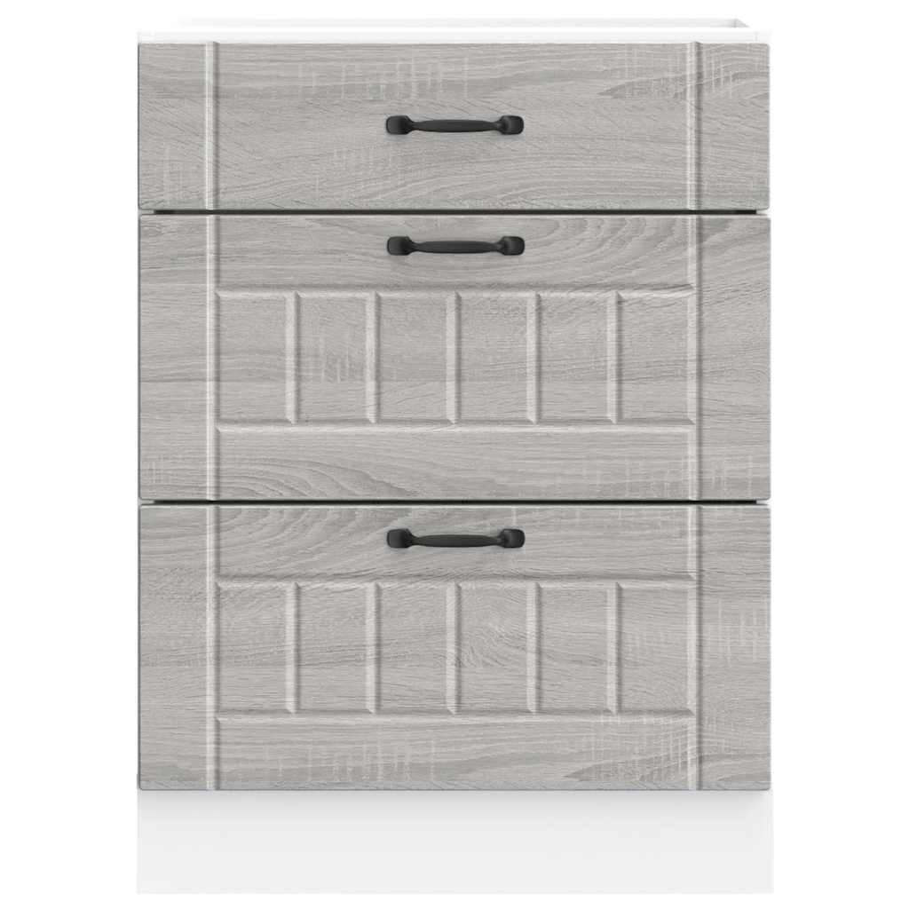 vidaXL Kitchen Base Cabinet Lucca Grey Sonoma Engineered Wood