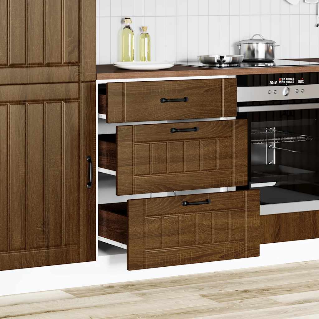 Kitchen Base Cabinet "Lucca" Brown Oak Engineered Wood