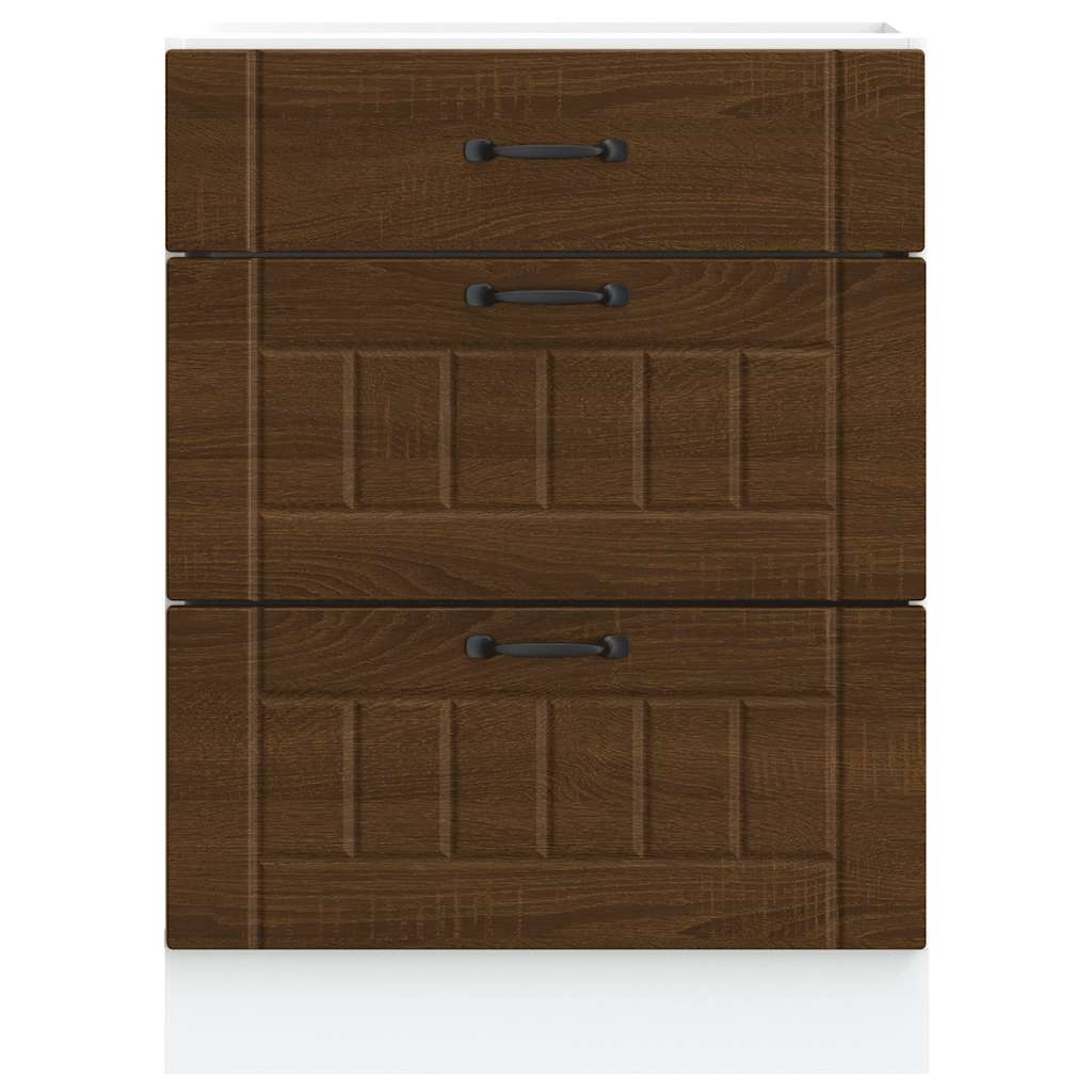 vidaXL Kitchen Base Cabinet Lucca Brown Oak Engineered Wood