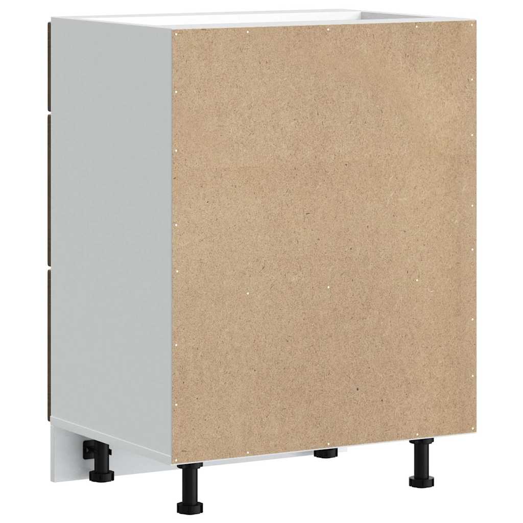 Kitchen Base Cabinet "Lucca" Brown Oak Engineered Wood