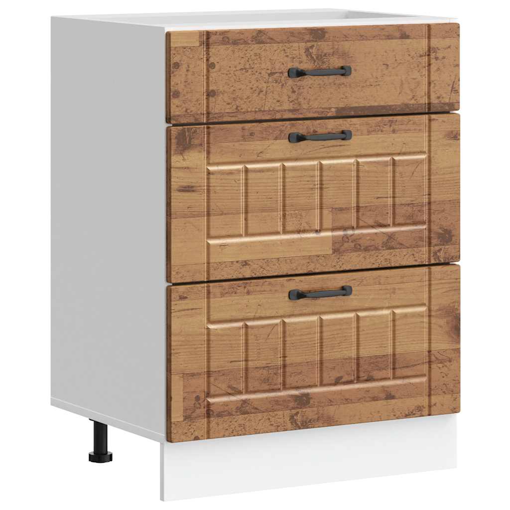 Kitchen Base Cabinet "Lucca" Old Wood Engineered Wood