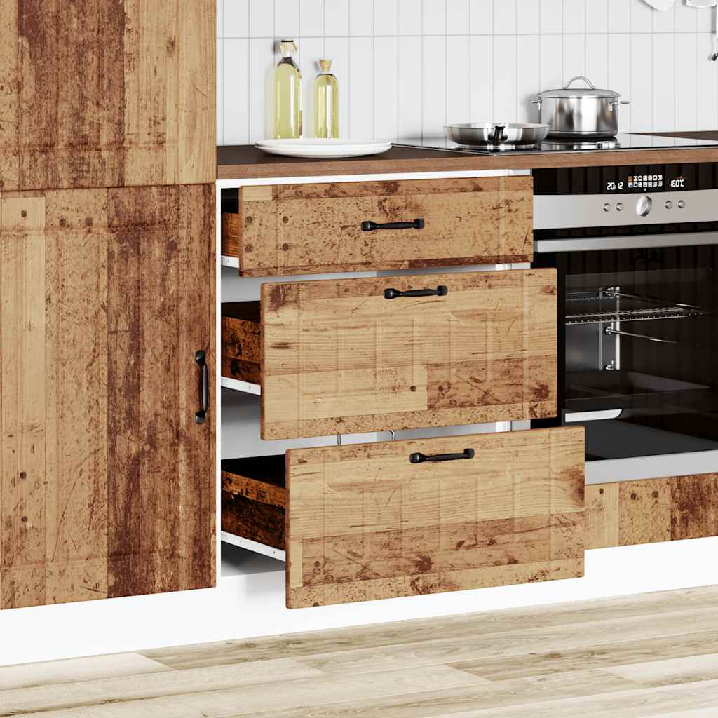 Kitchen Base Cabinet "Lucca" Old Wood Engineered Wood