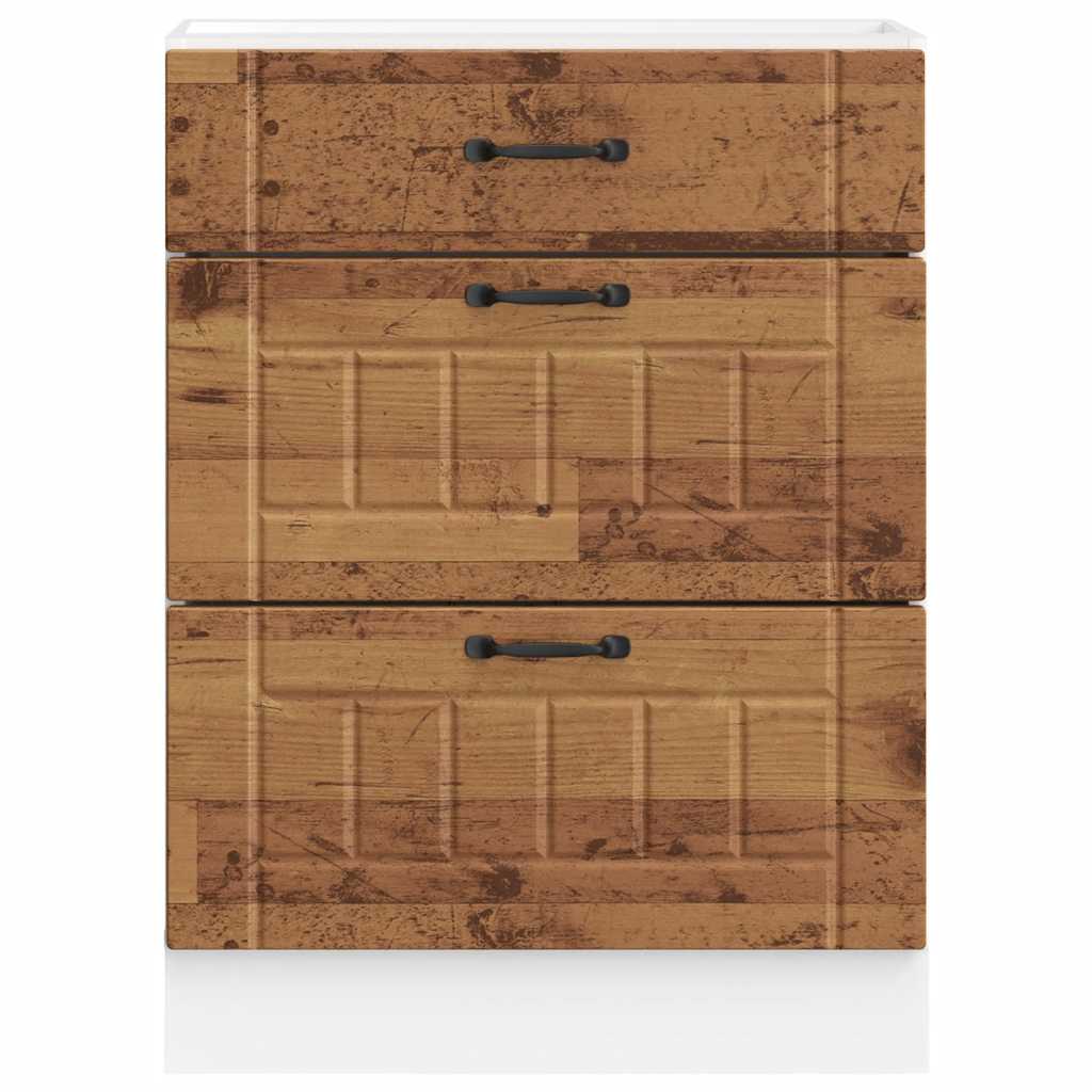 Kitchen Base Cabinet "Lucca" Old Wood Engineered Wood
