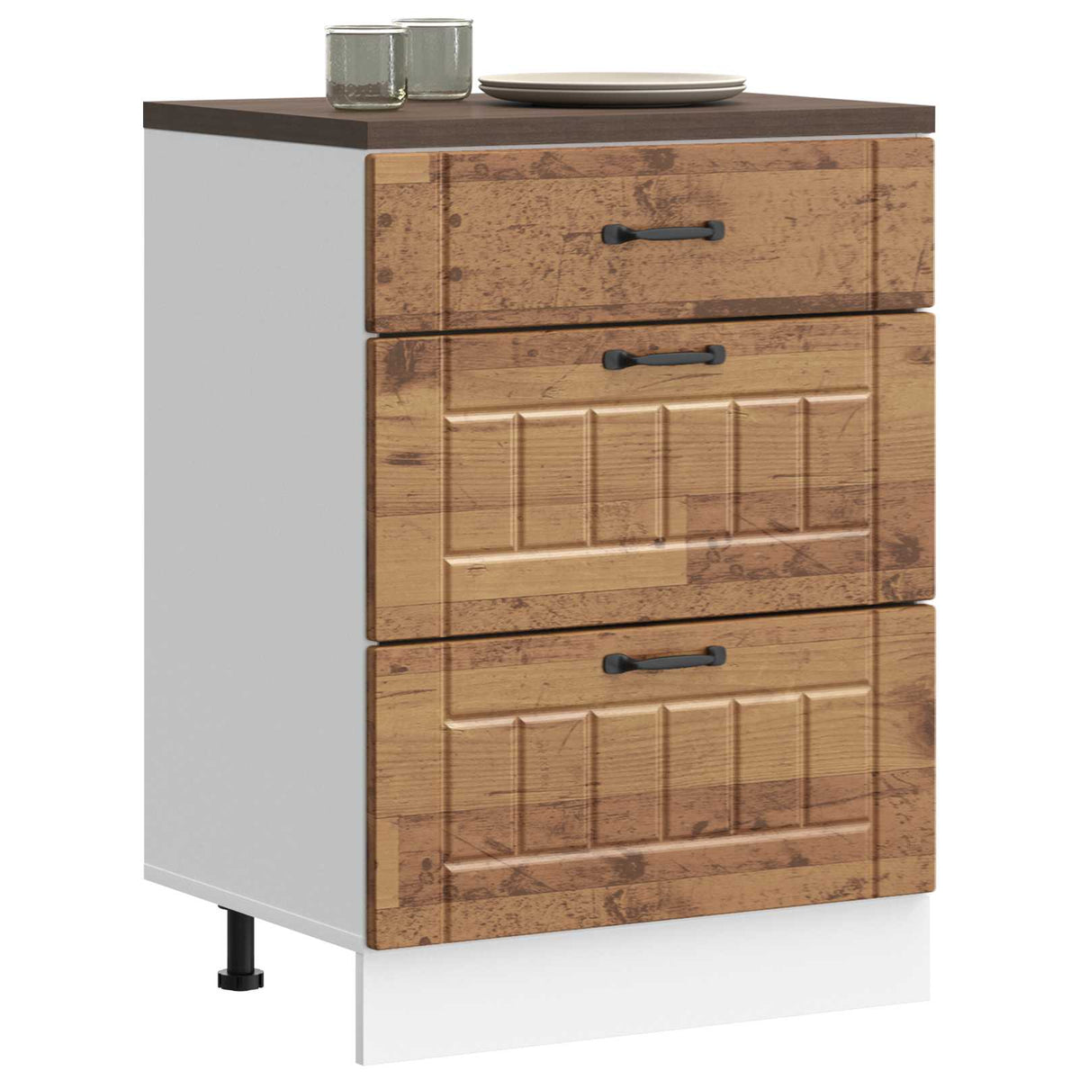 Kitchen Base Cabinet "Lucca" Old Wood Engineered Wood