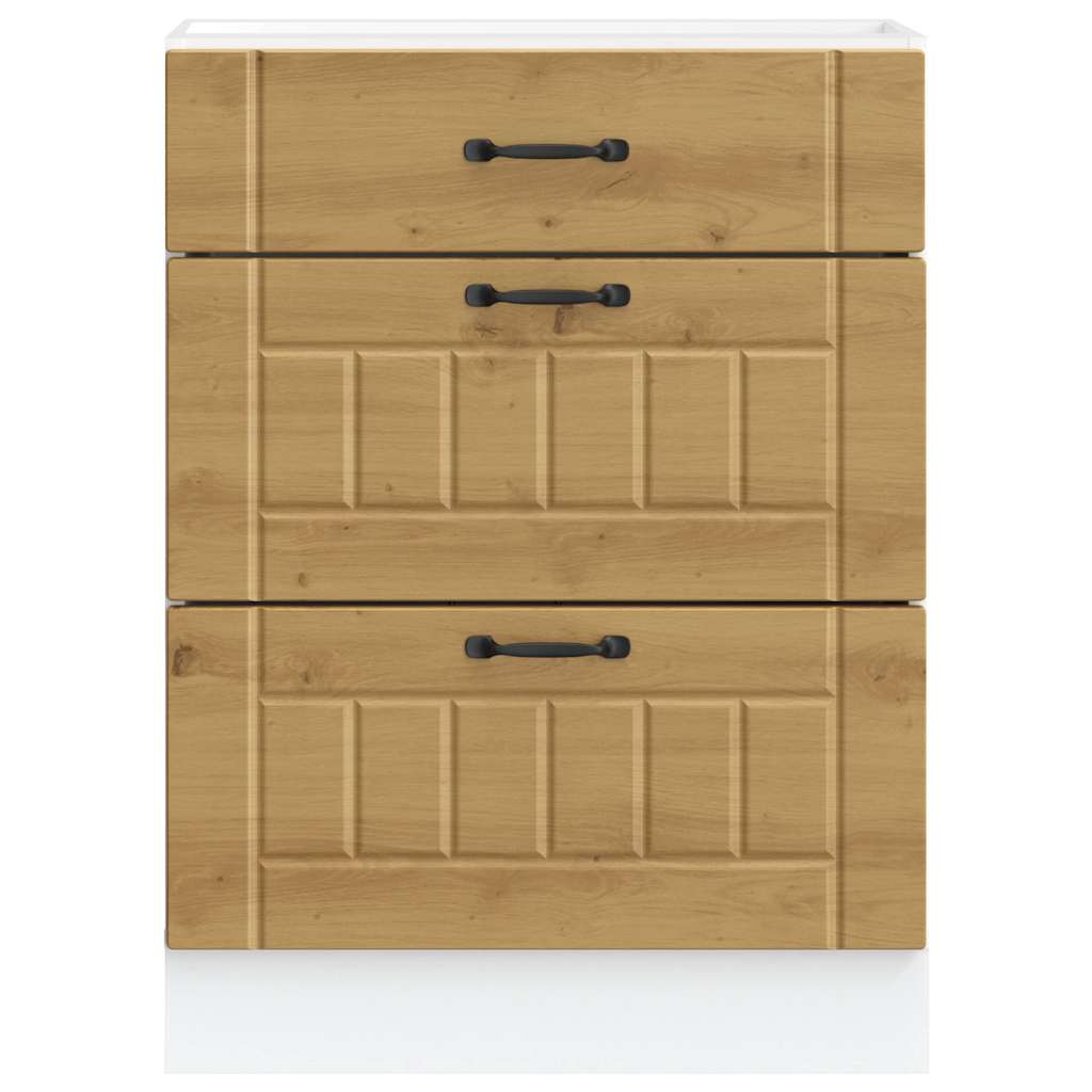 Kitchen Base Cabinet "Lucca" Artisan Oak Engineered Wood