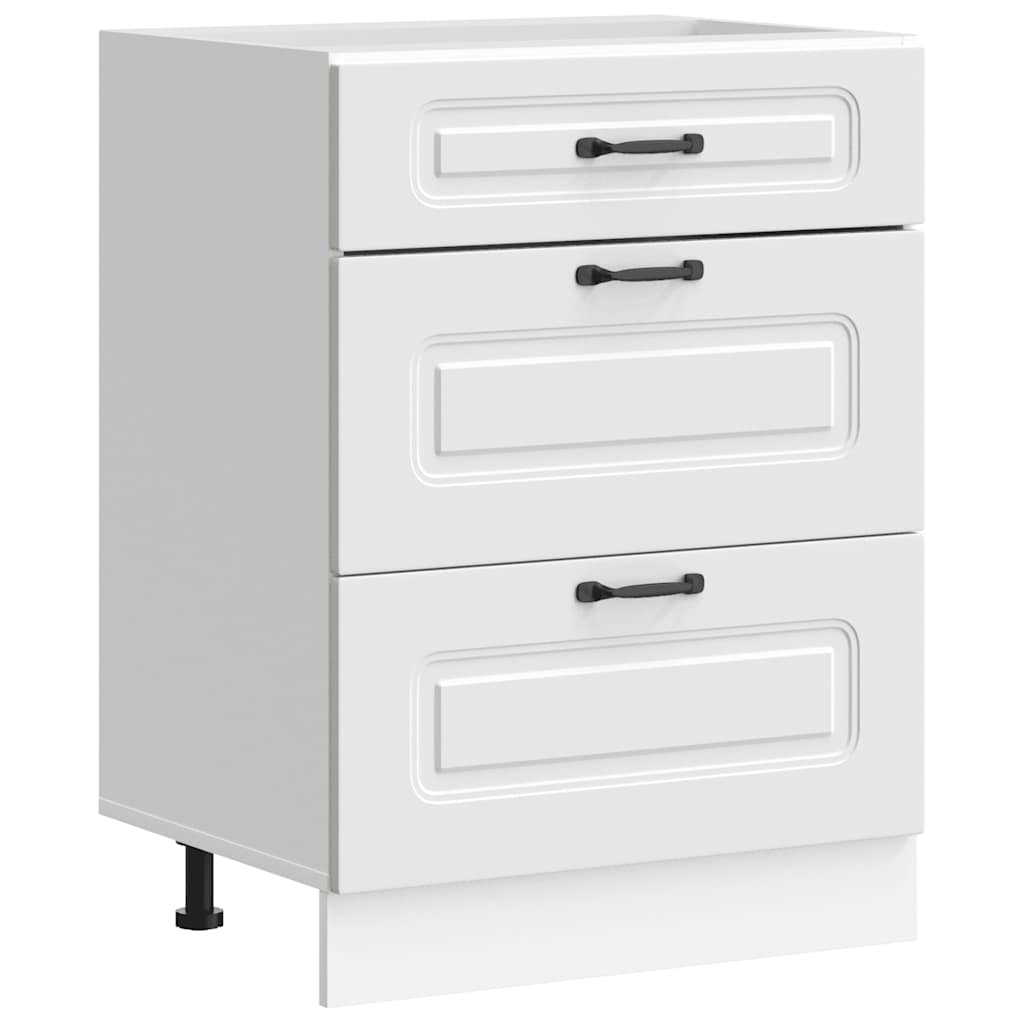 Kitchen Base Cabinet "Kalmar" White Engineered Wood