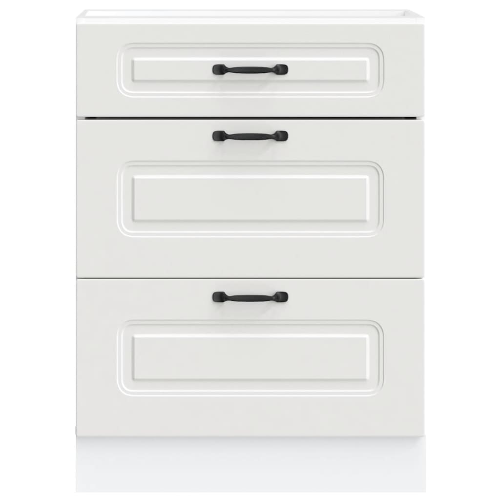 Kitchen Base Cabinet "Kalmar" White Engineered Wood