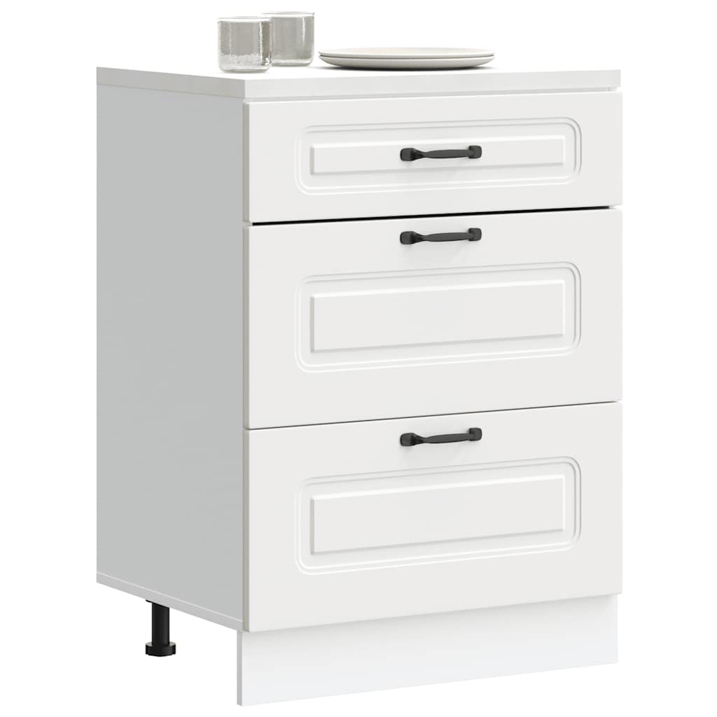 vidaXL Kitchen Base Cabinet Kalmar White Engineered Wood