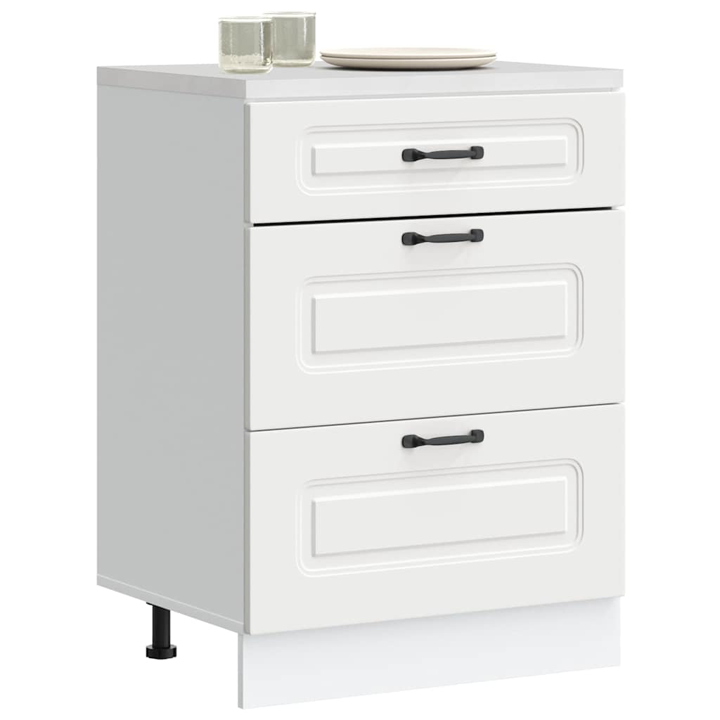 Kitchen Base Cabinet "Kalmar" White Engineered Wood