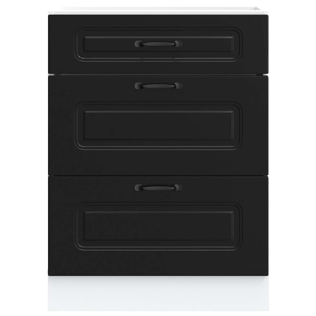 vidaXL Kitchen Base Cabinet Kalmar Black Engineered Wood