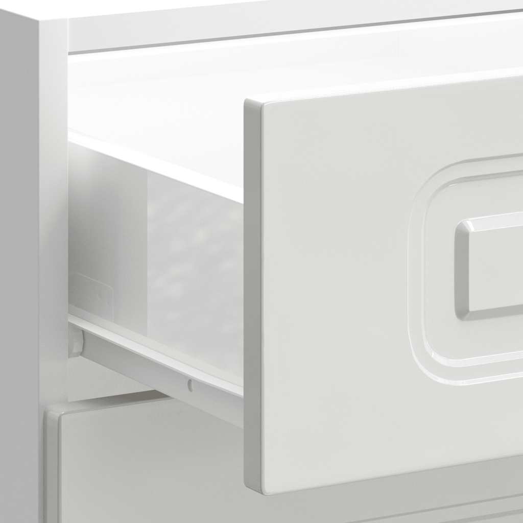 Kitchen Base Cabinet "Kalmar" High Gloss White Engineered Wood