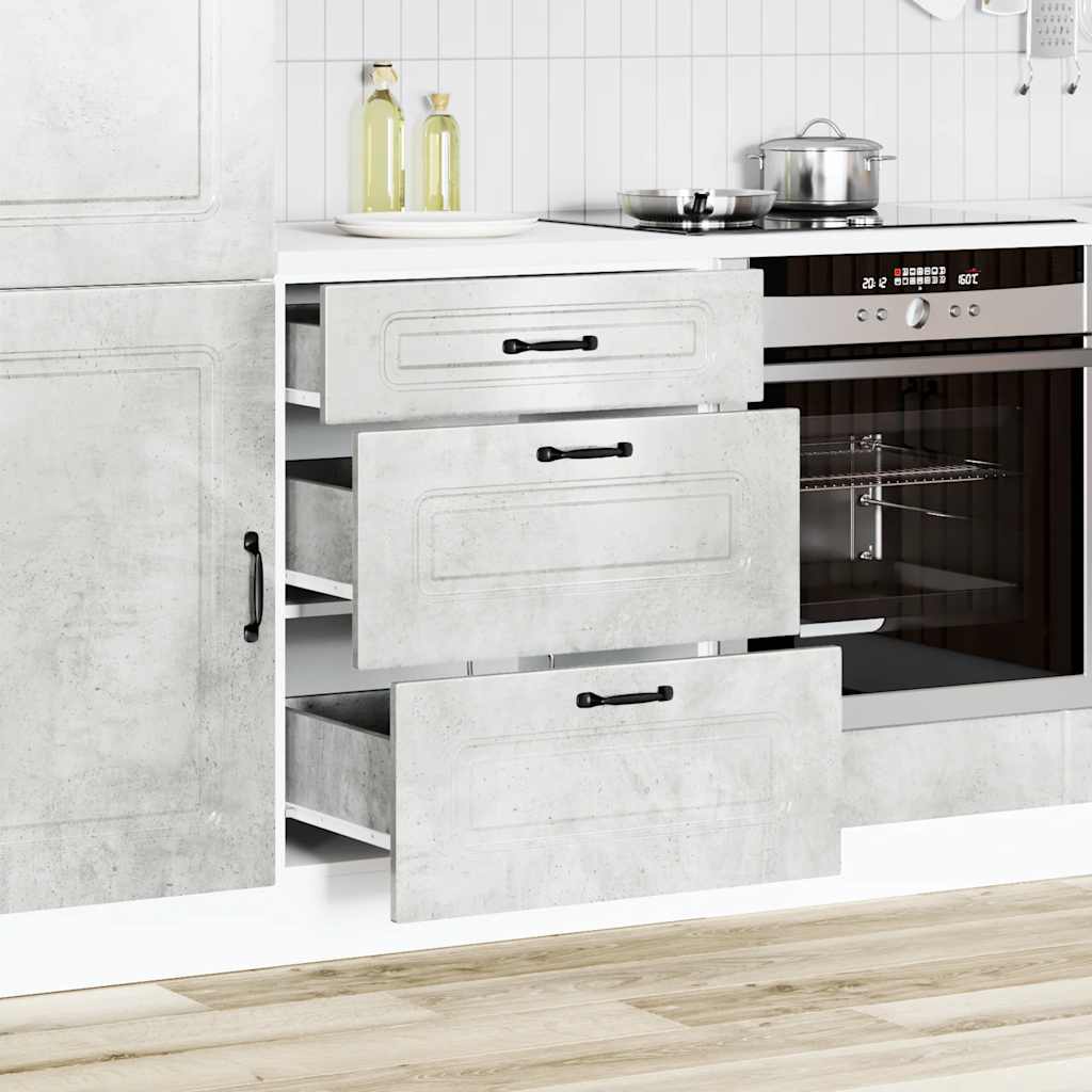Kitchen Base Cabinet "Kalmar" Concrete Grey Engineered Wood