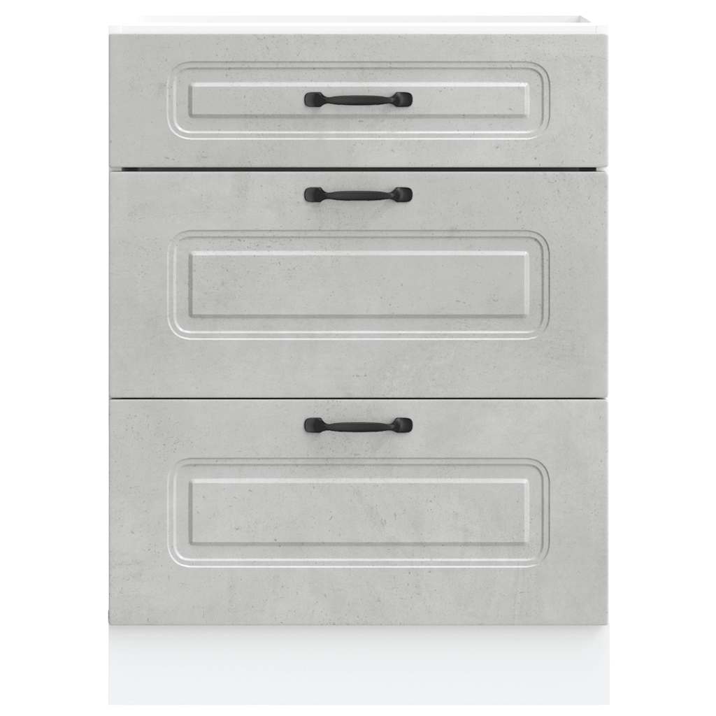 vidaXL Kitchen Base Cabinet Kalmar Concrete Grey Engineered Wood