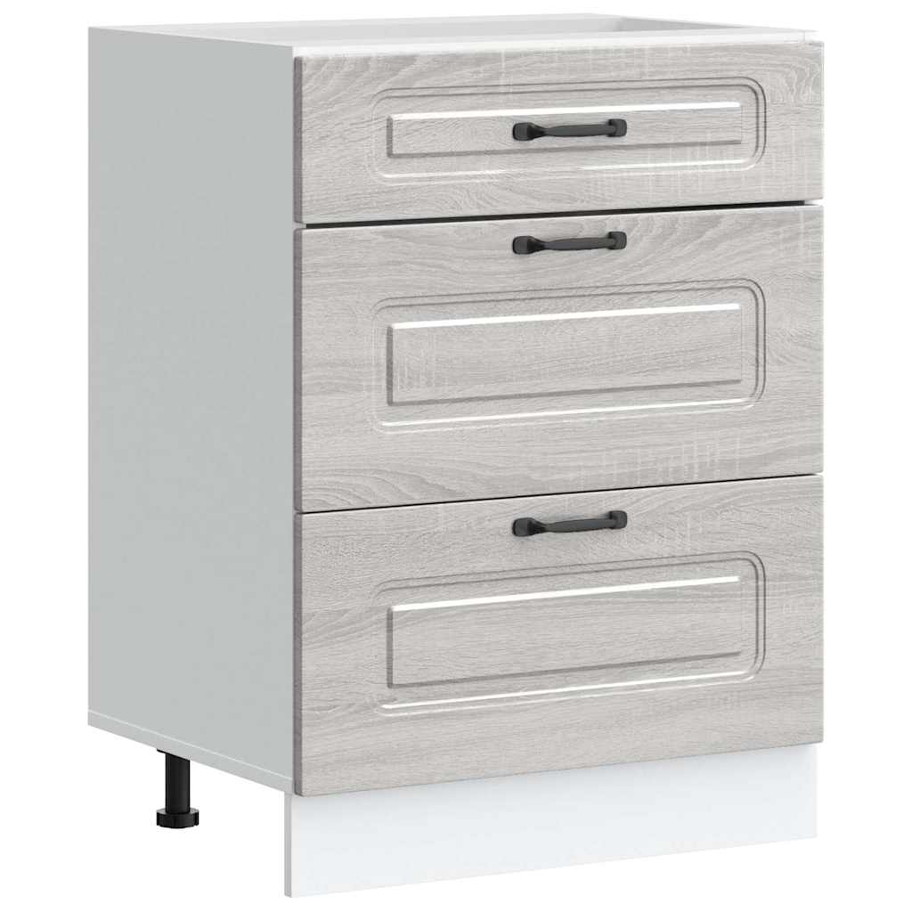 Kitchen Base Cabinet "Kalmar" Grey Sonoma Engineered Wood