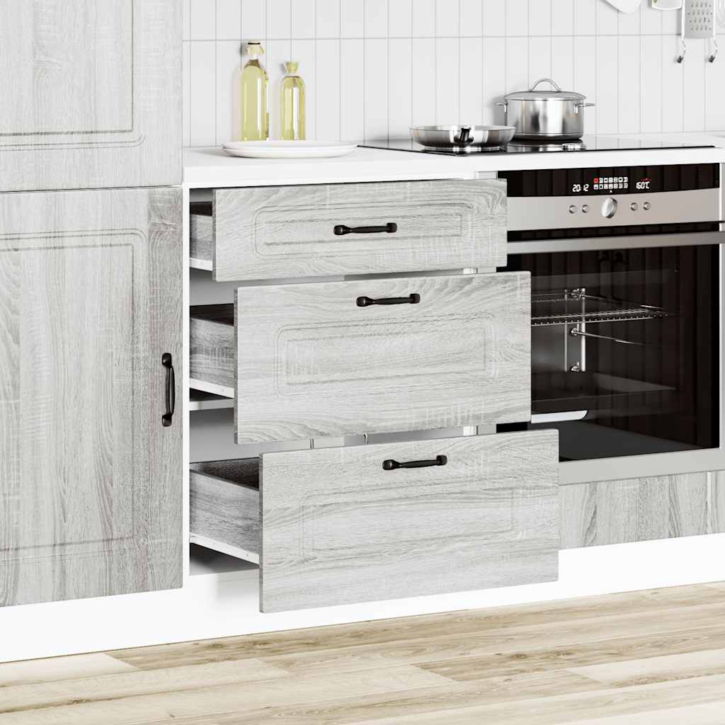 Kitchen Base Cabinet "Kalmar" Grey Sonoma Engineered Wood