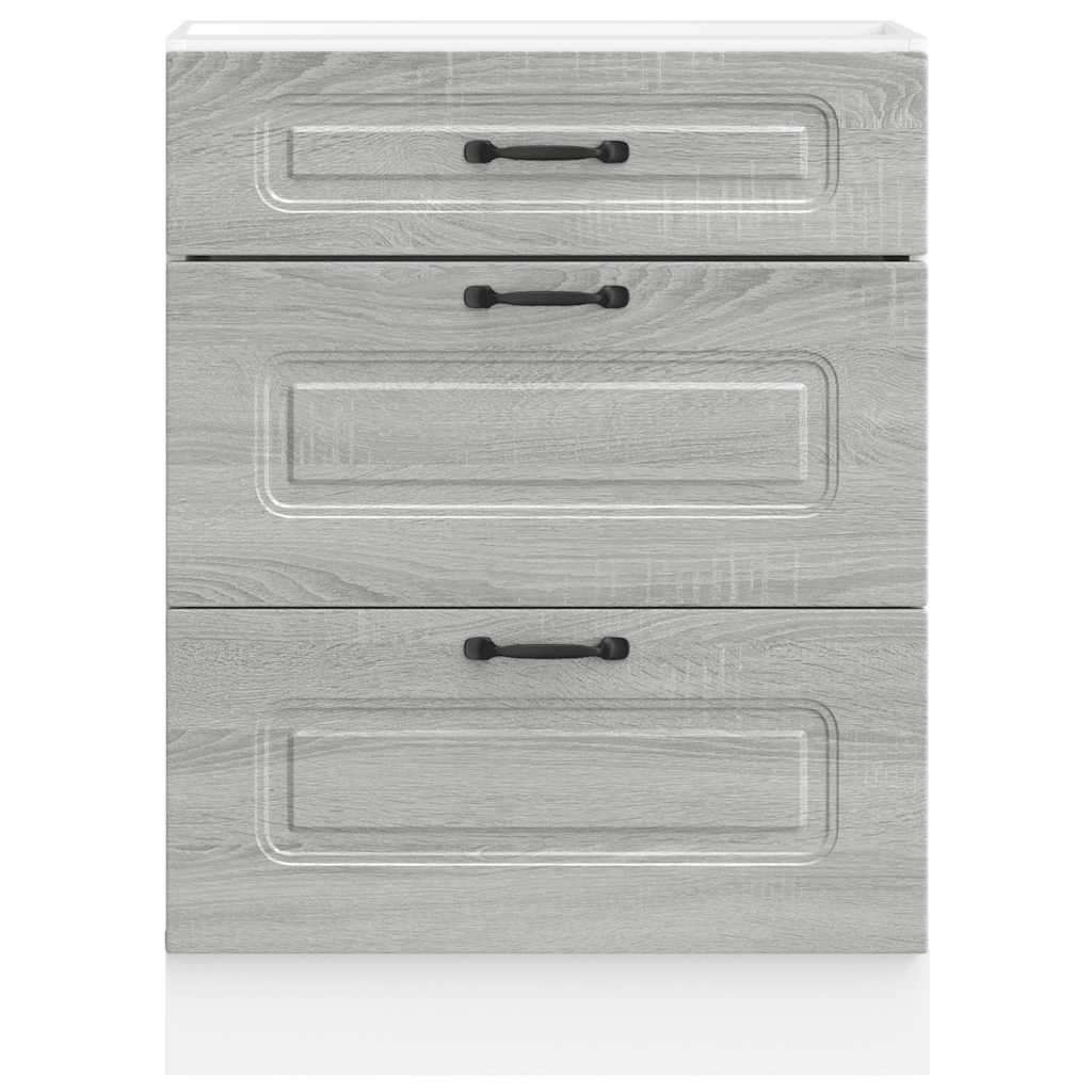 Kitchen Base Cabinet "Kalmar" Grey Sonoma Engineered Wood