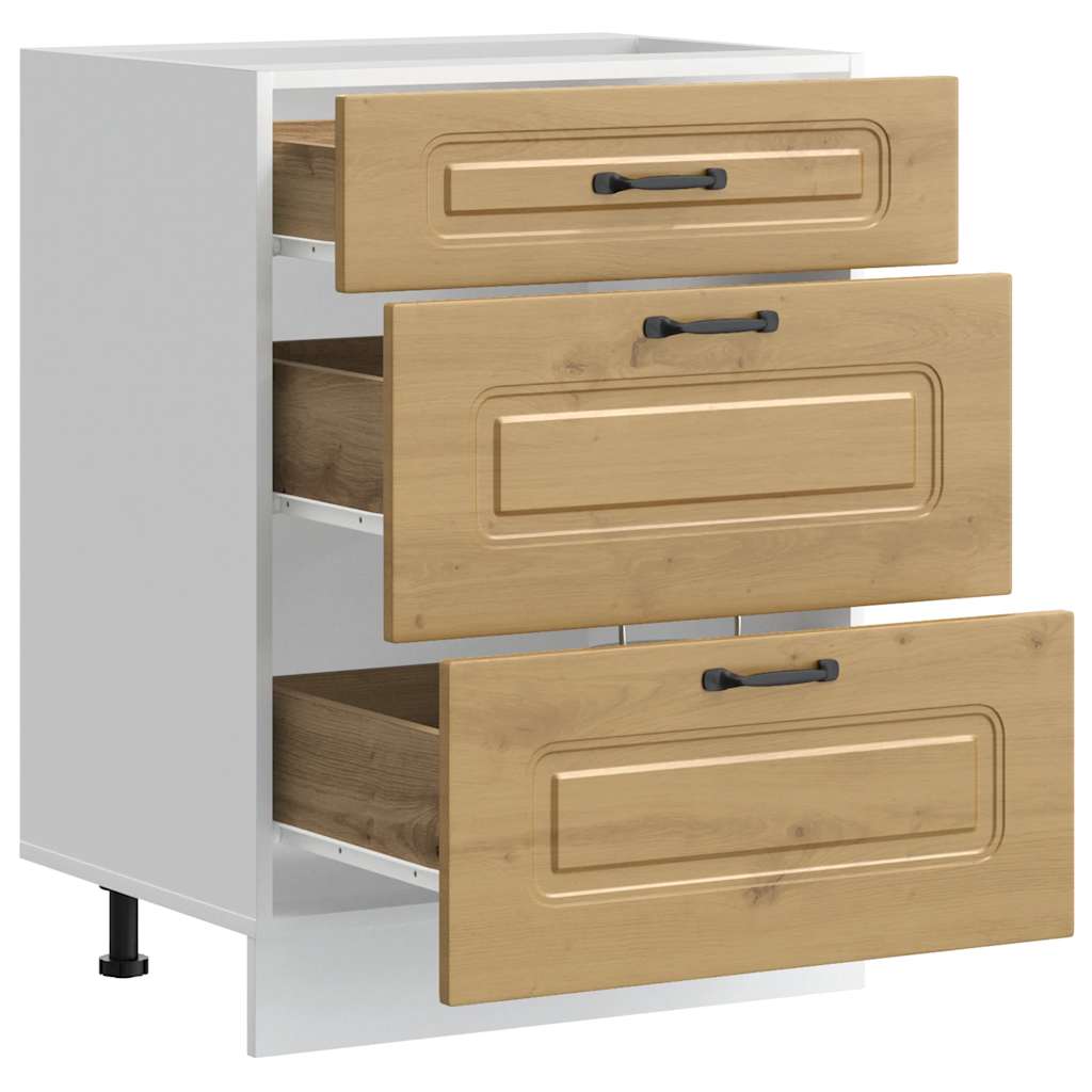 Kitchen Base Cabinet "Kalmar" Artisan Oak Engineered Wood