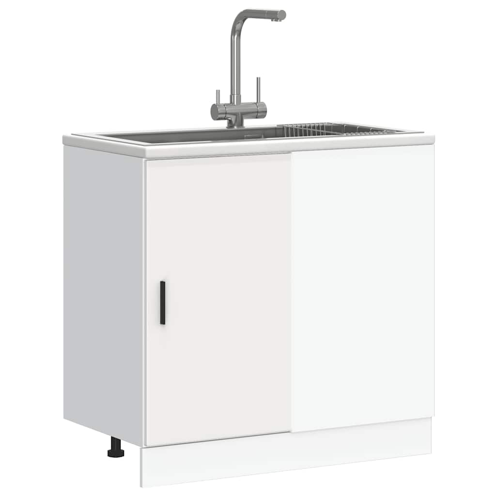 vidaXL Sink Base Cabinet White Engineered Wood