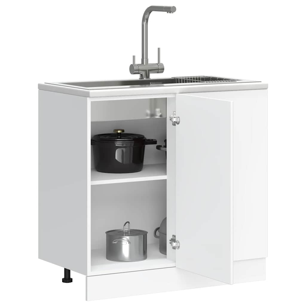 vidaXL Sink Base Cabinet White Engineered Wood