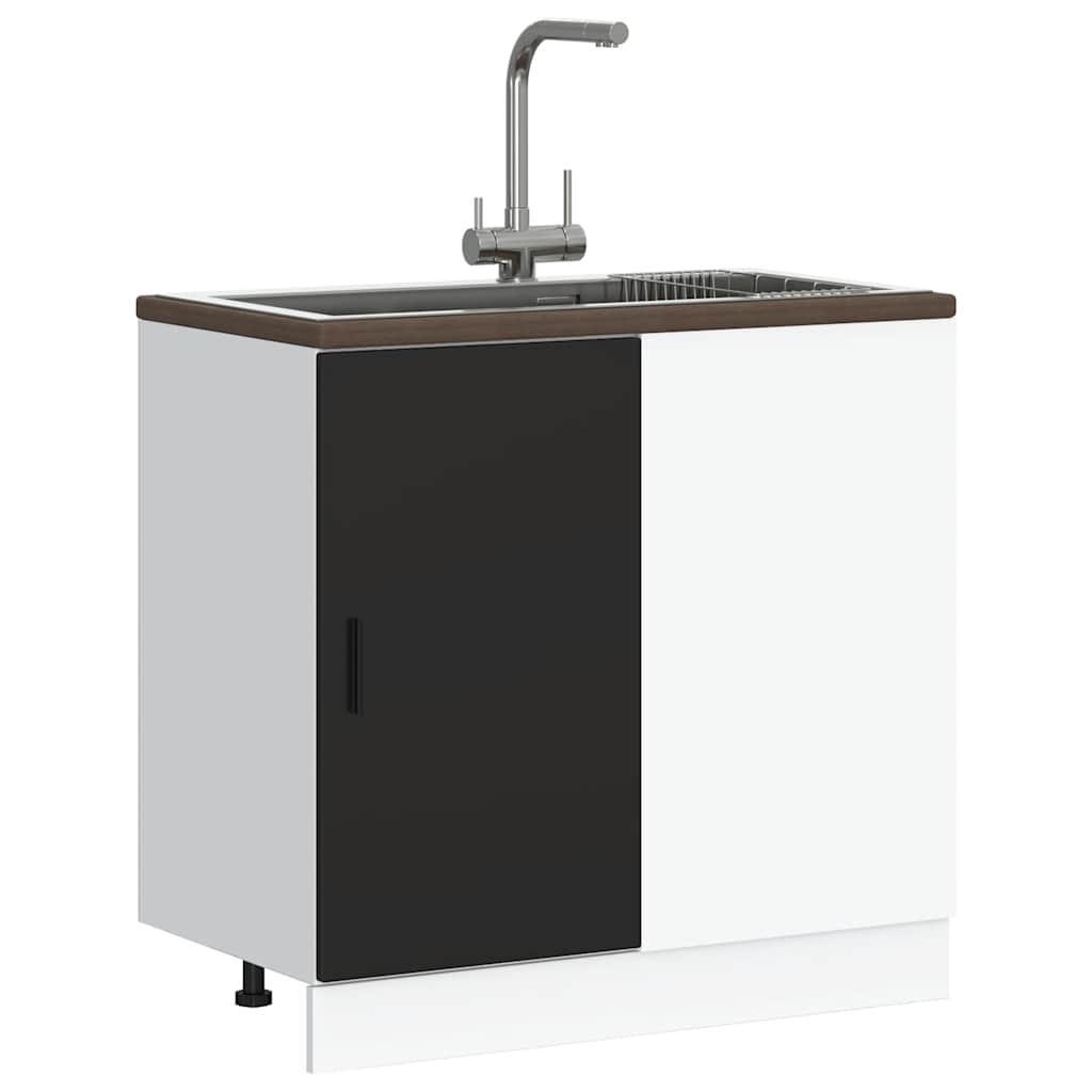 vidaXL Sink Base Cabinet Black Engineered Wood