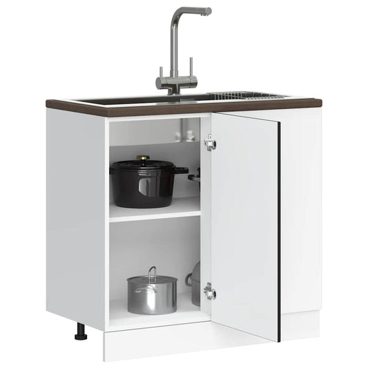 vidaXL Sink Base Cabinet Black Engineered Wood