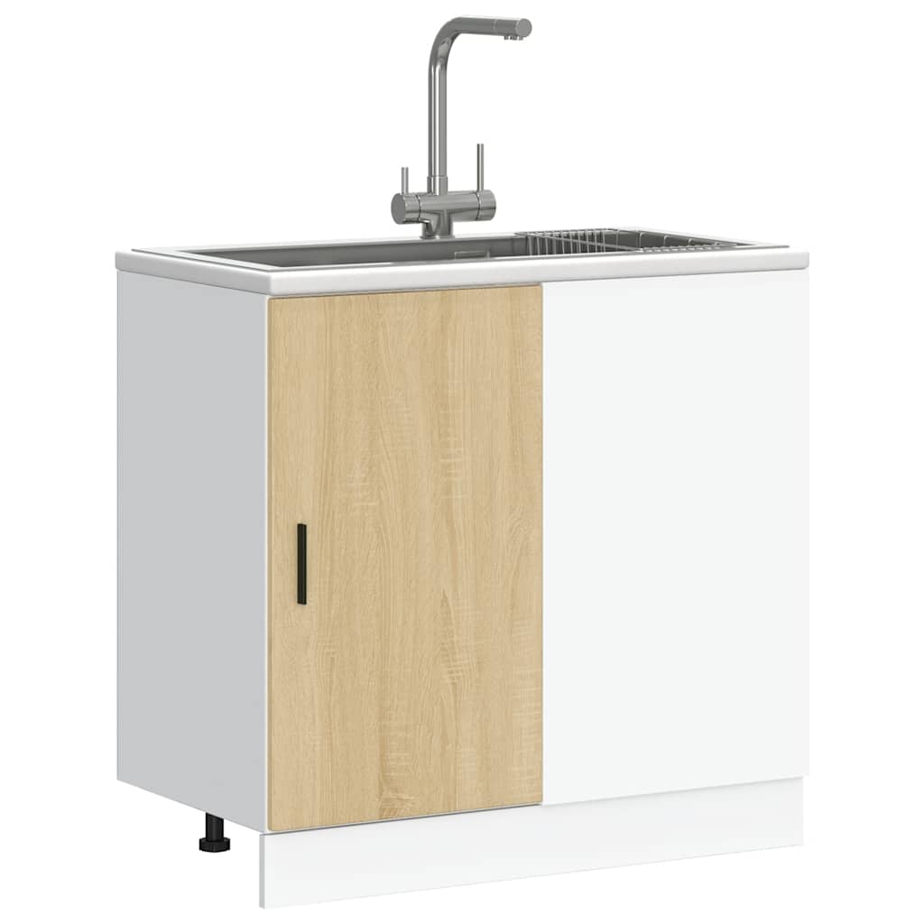 vidaXL Sink Base Cabinet Sonoma Oak Engineered Wood