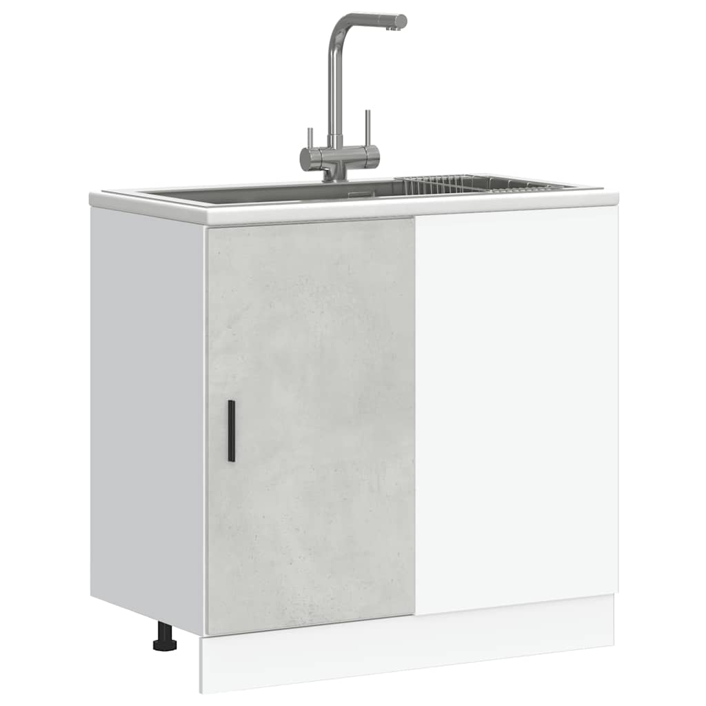 vidaXL Sink Base Cabinet Concrete Grey Engineered Wood