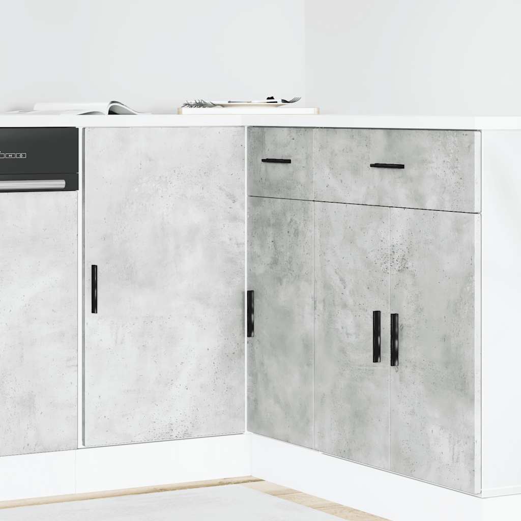 Kitchen Base Cabinet "Lyon" Concrete Grey Engineered Wood