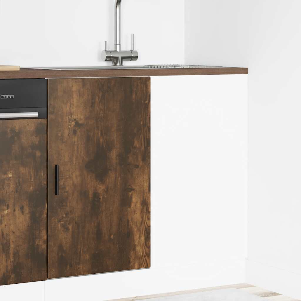 vidaXL Sink Base Cabinet Smoked Oak Engineered Wood