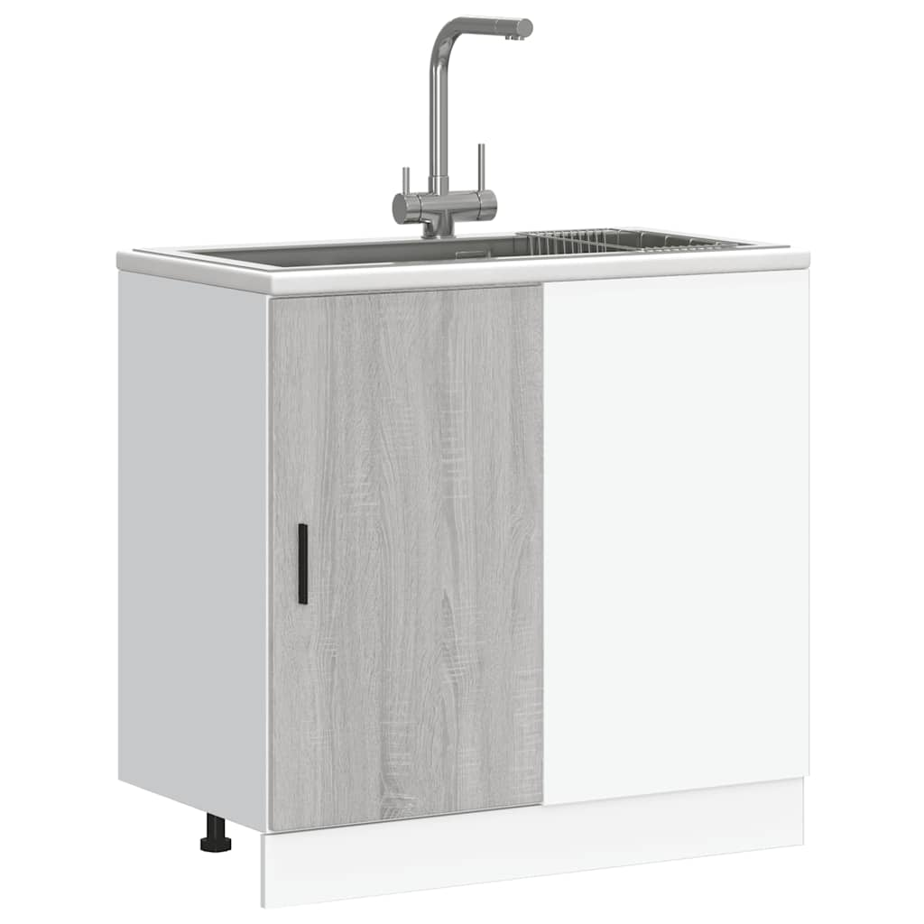 vidaXL Sink Base Cabinet Grey Sonoma Engineered Wood