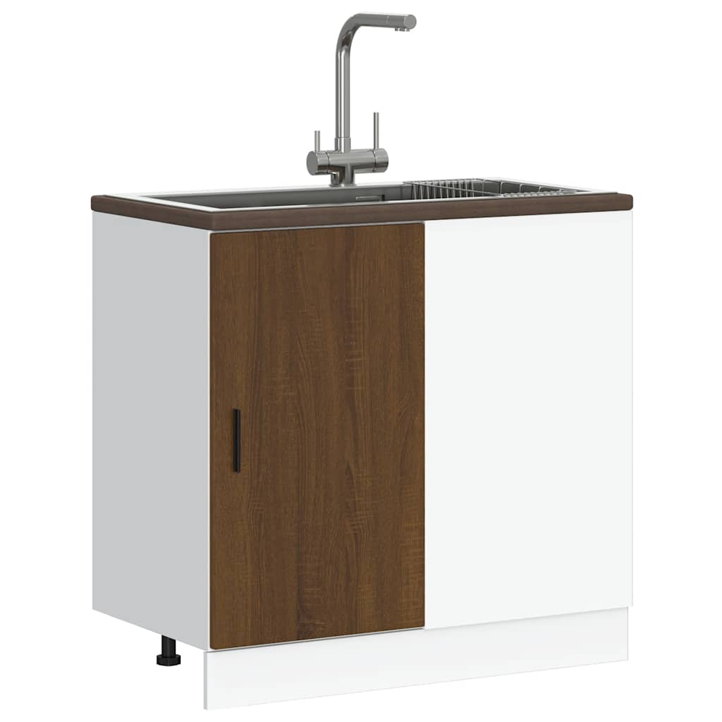 vidaXL Sink Base Cabinet Brown Oak Engineered Wood