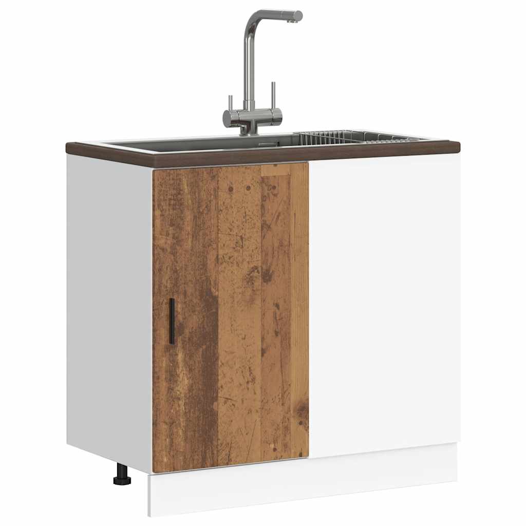 vidaXL Sink Base Cabinet Old Wood Engineered Wood