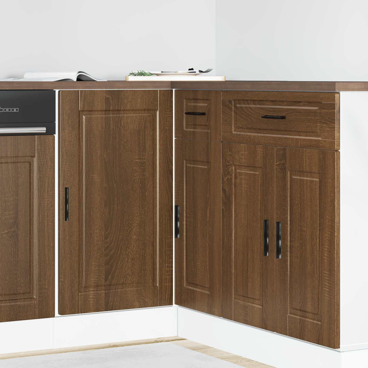 Kitchen Base Cabinet "Porto" Brown Oak Engineered Wood