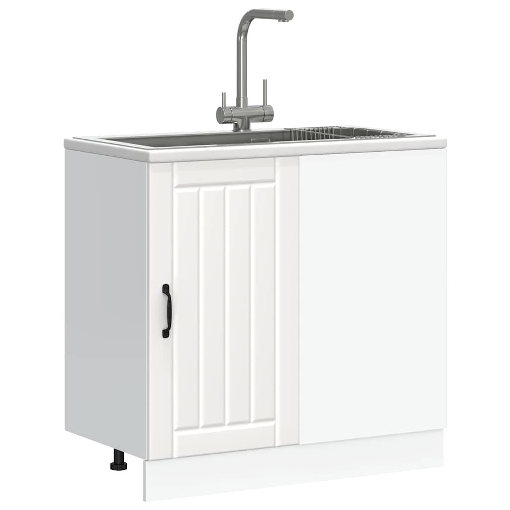 vidaXL Sink Base Cabinet Lucca White Engineered Wood