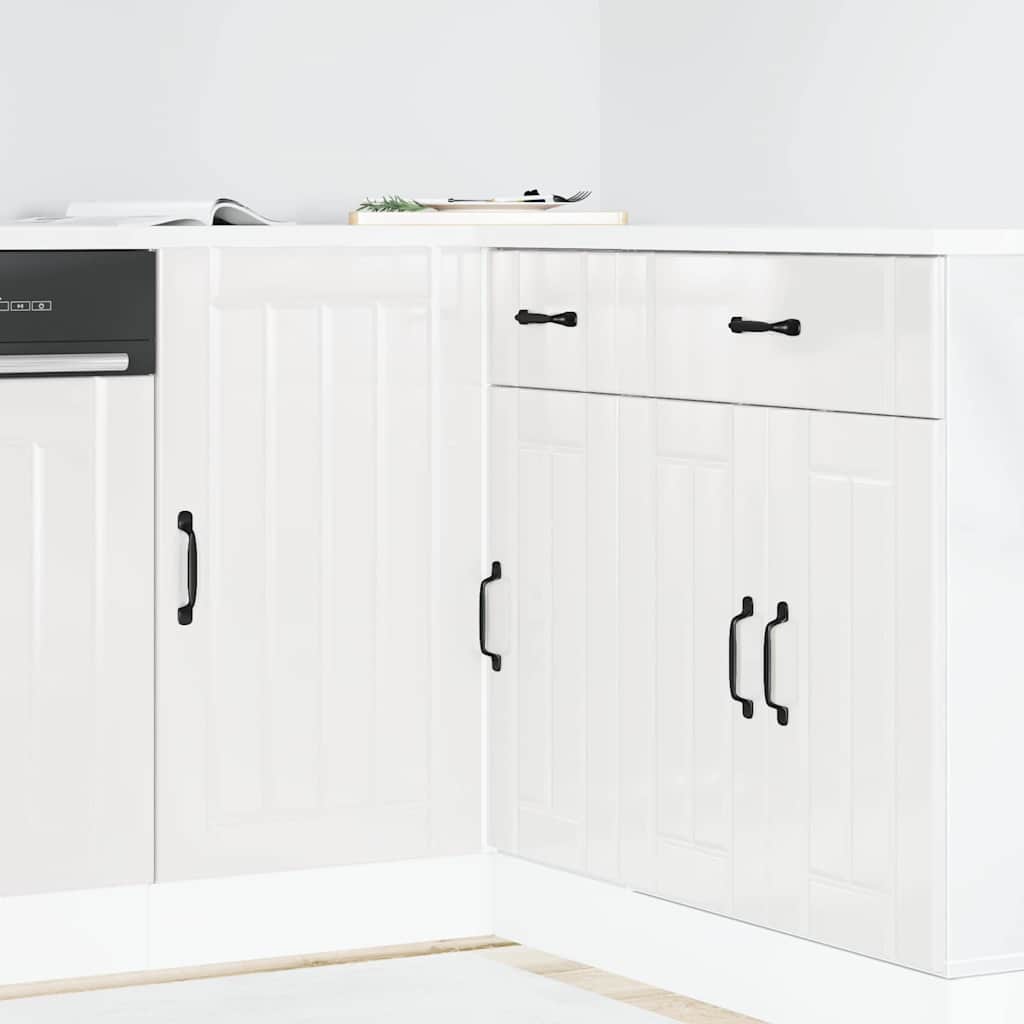 Kitchen Base Cabinet "Lucca" High Gloss White Engineered Wood