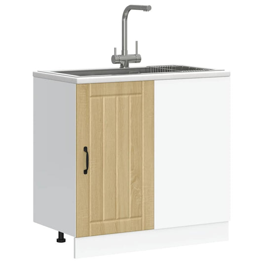 vidaXL Sink Base Cabinet Lucca Sonoma Oak Engineered Wood