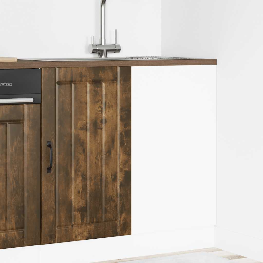 vidaXL Sink Base Cabinet Lucca Smoked Oak Engineered Wood