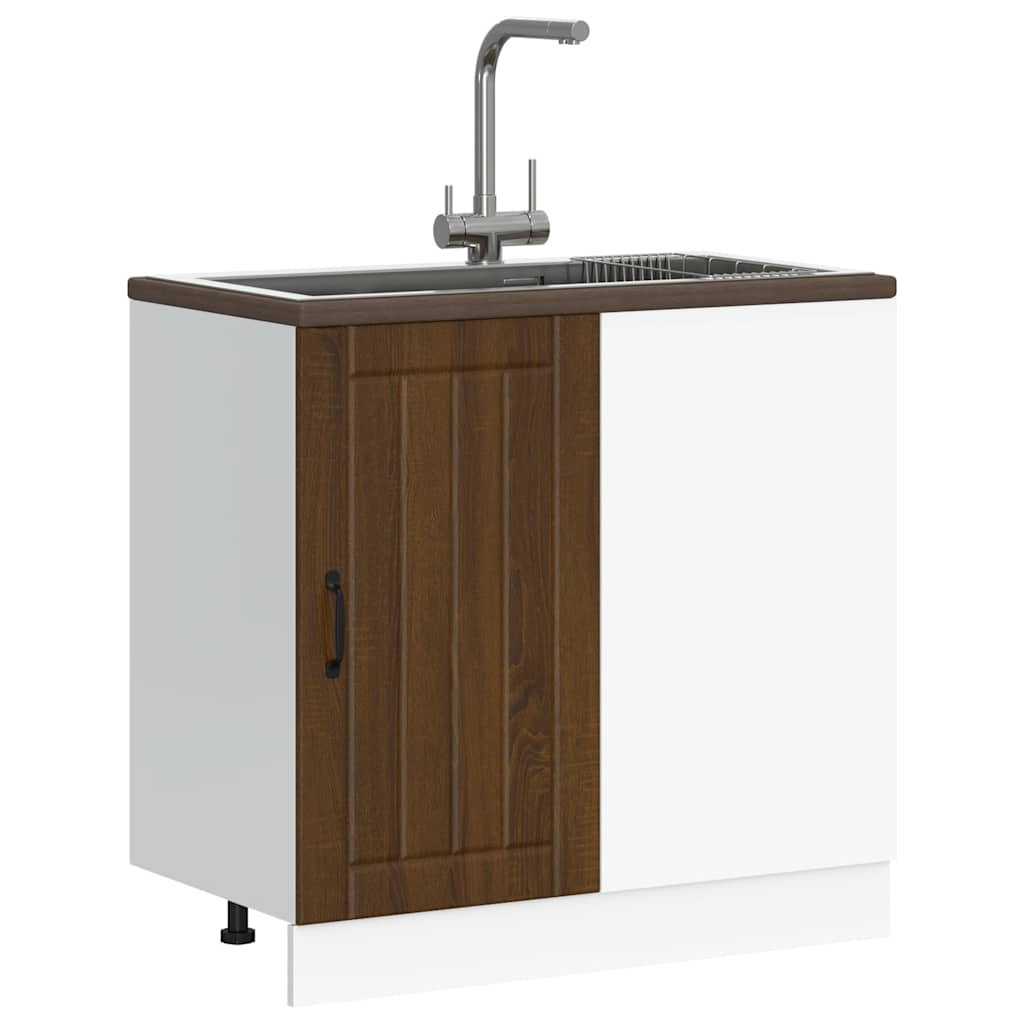 vidaXL Sink Base Cabinet Lucca Brown Oak Engineered Wood