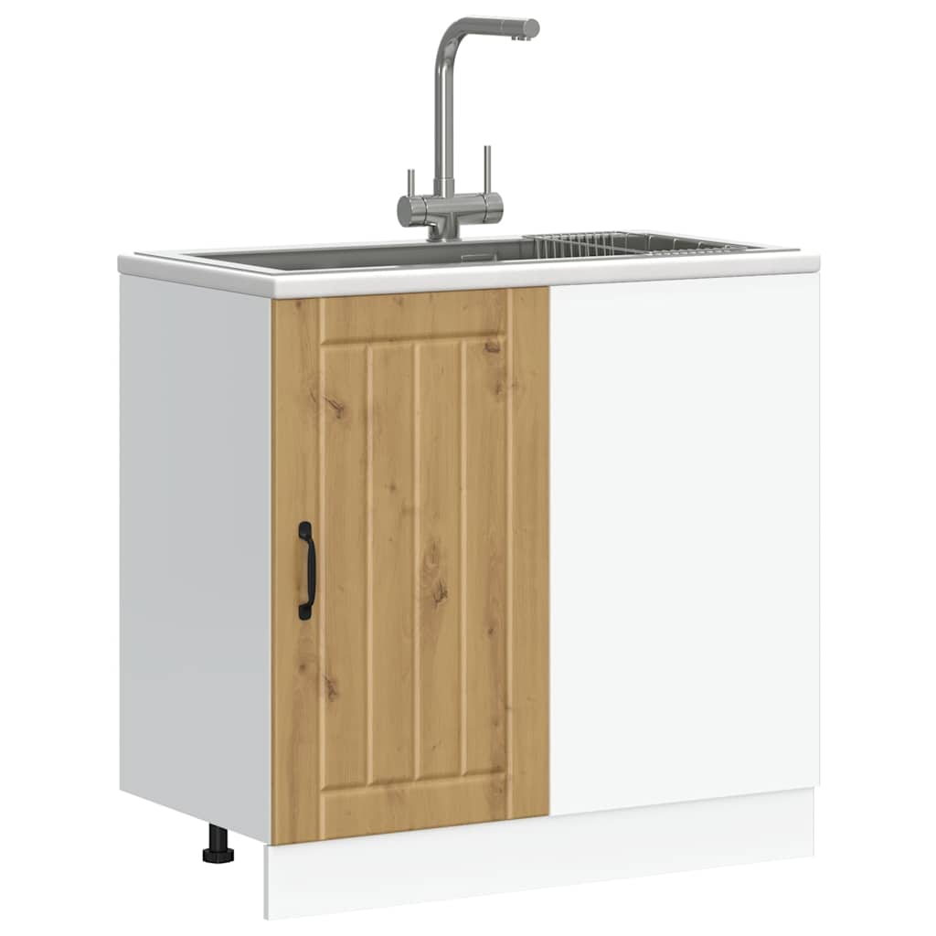 vidaXL Sink Base Cabinet Lucca Artisan Oak Engineered Wood