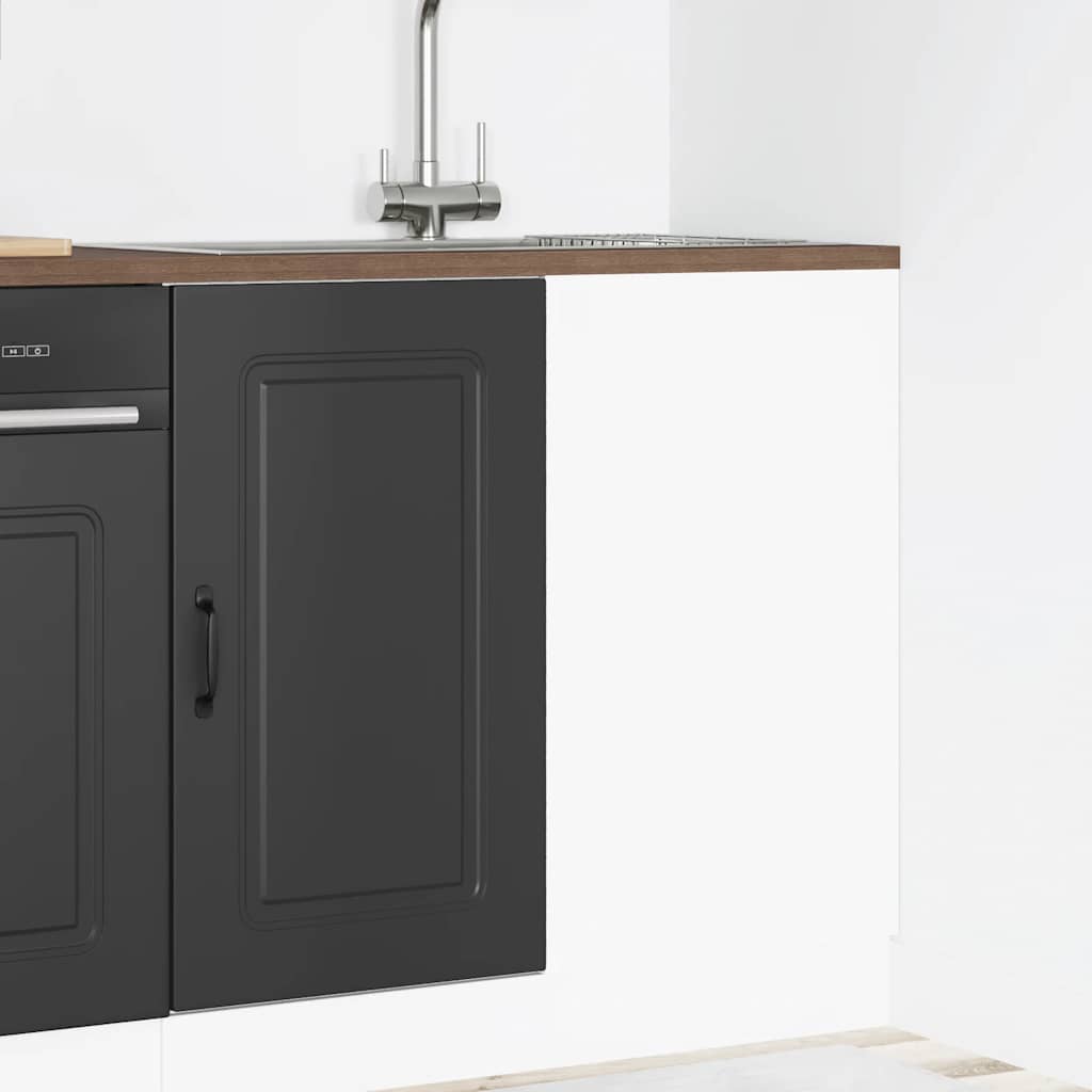 vidaXL Kitchen Base Cabinet Kalmar Black Engineered Wood