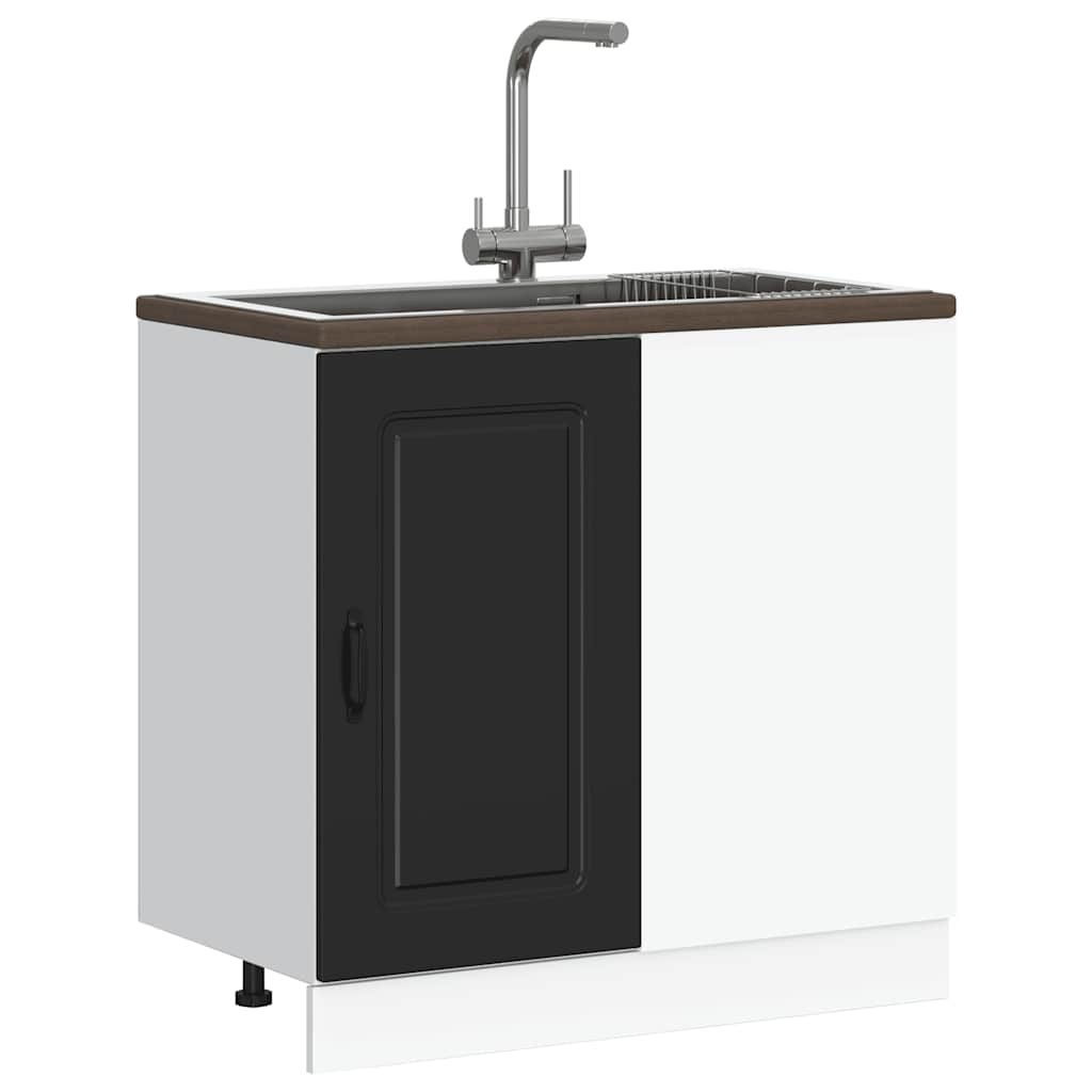 vidaXL Kitchen Base Cabinet Kalmar Black Engineered Wood