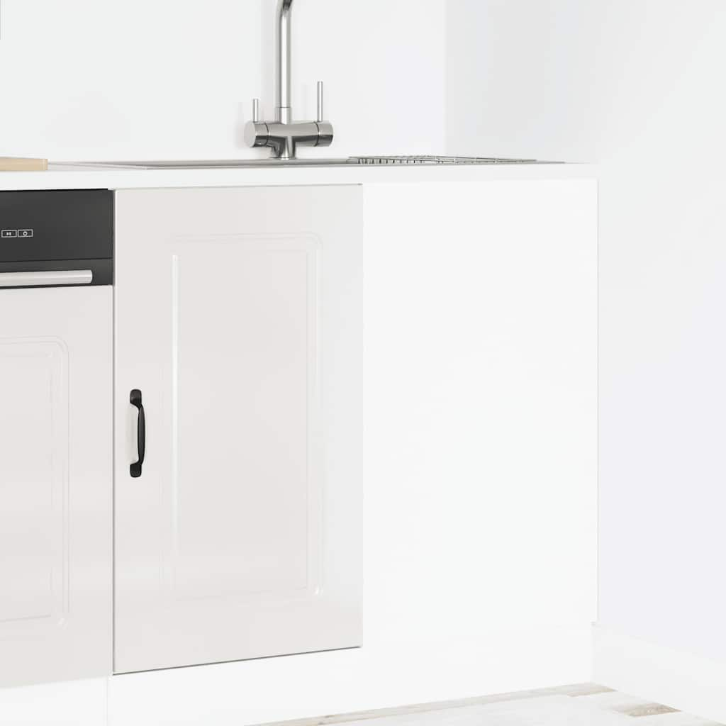 vidaXL Kitchen Base Cabinet Kalmar High Gloss White Engineered Wood