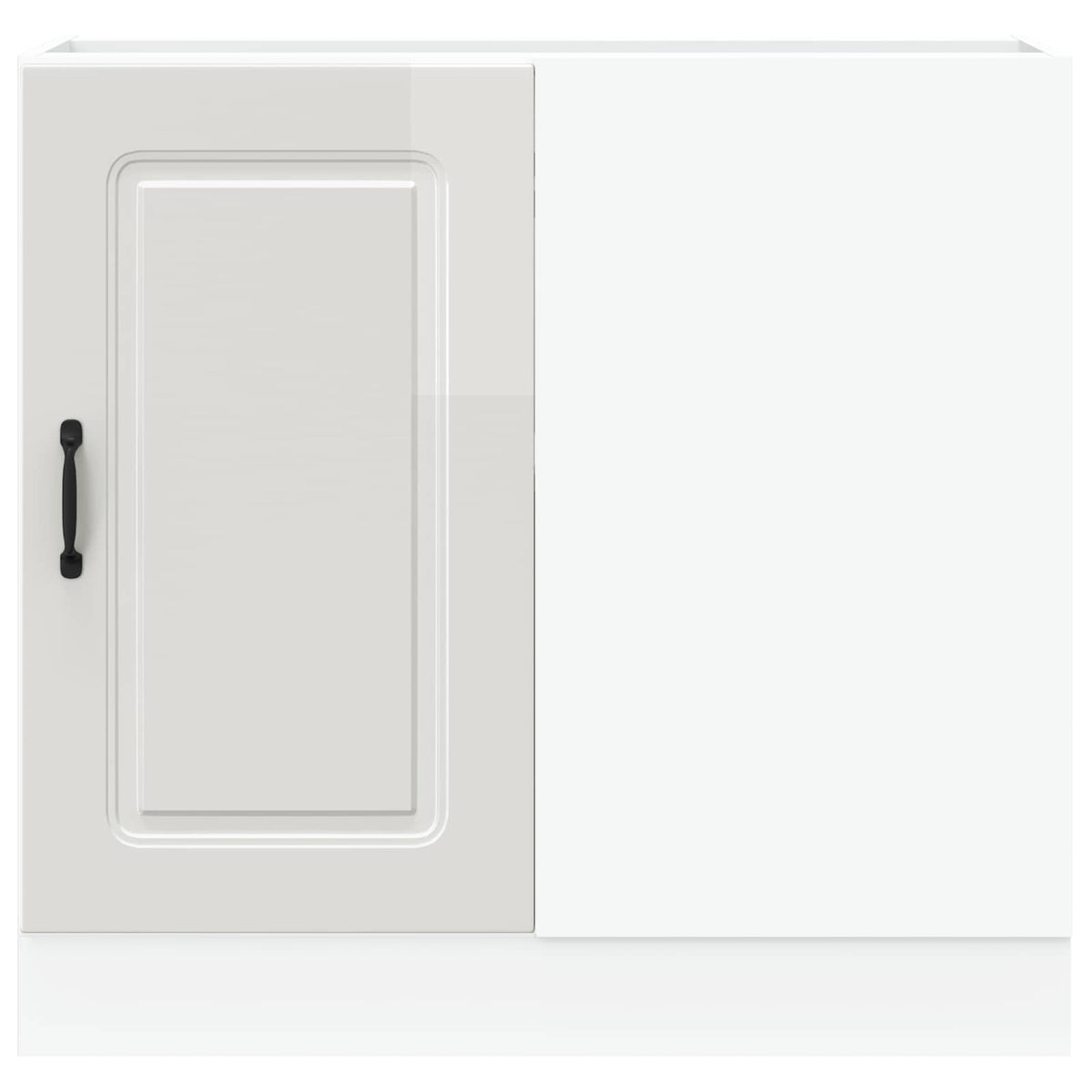 Kitchen Base Cabinet "Kalmar" High Gloss White Engineered Wood
