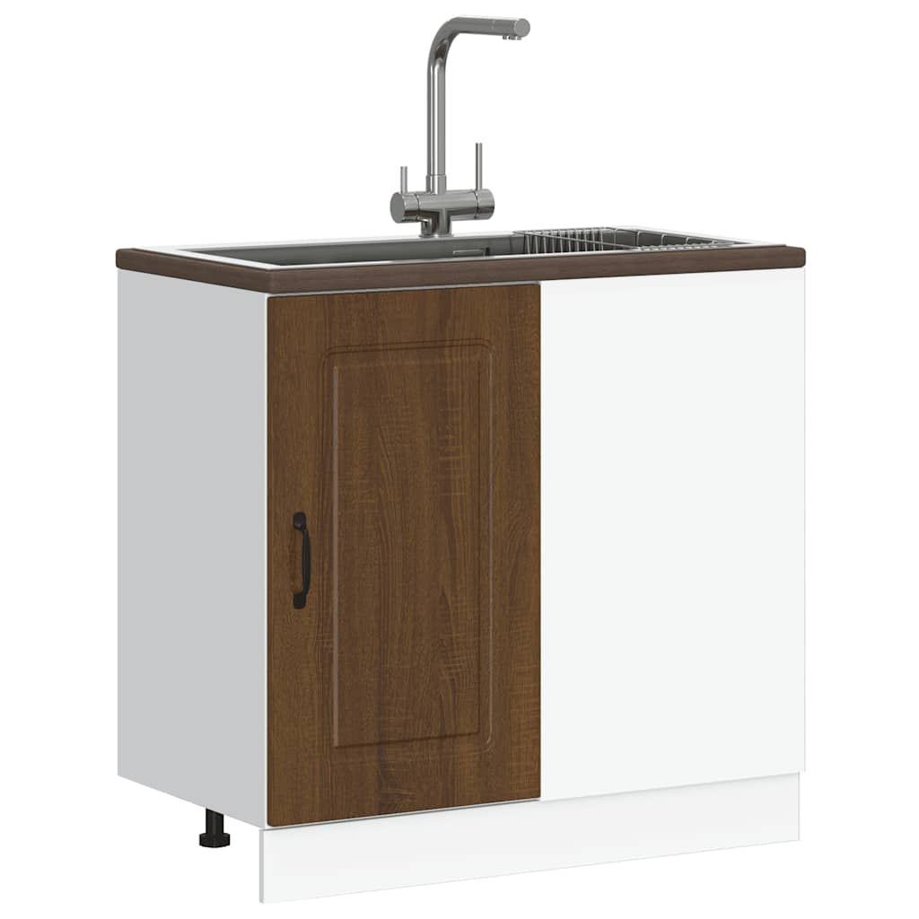 vidaXL Kitchen Base Cabinet Kalmar Brown Oak Engineered Wood