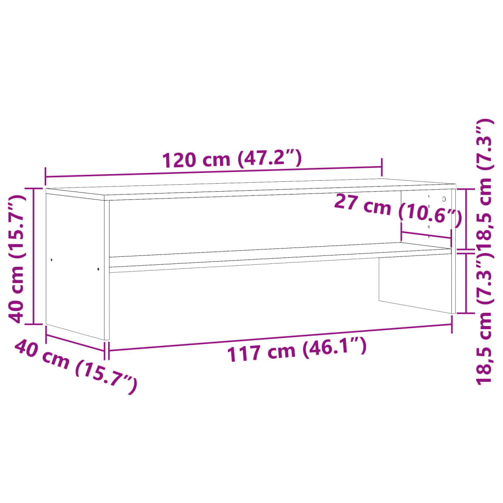 TV Cabinet Artisian Oak 120x40x40 cm Engineered Wood