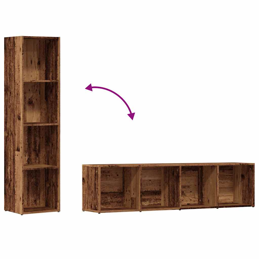Book Cabinet Old Wood 36x30x143 cm Engineered Wood