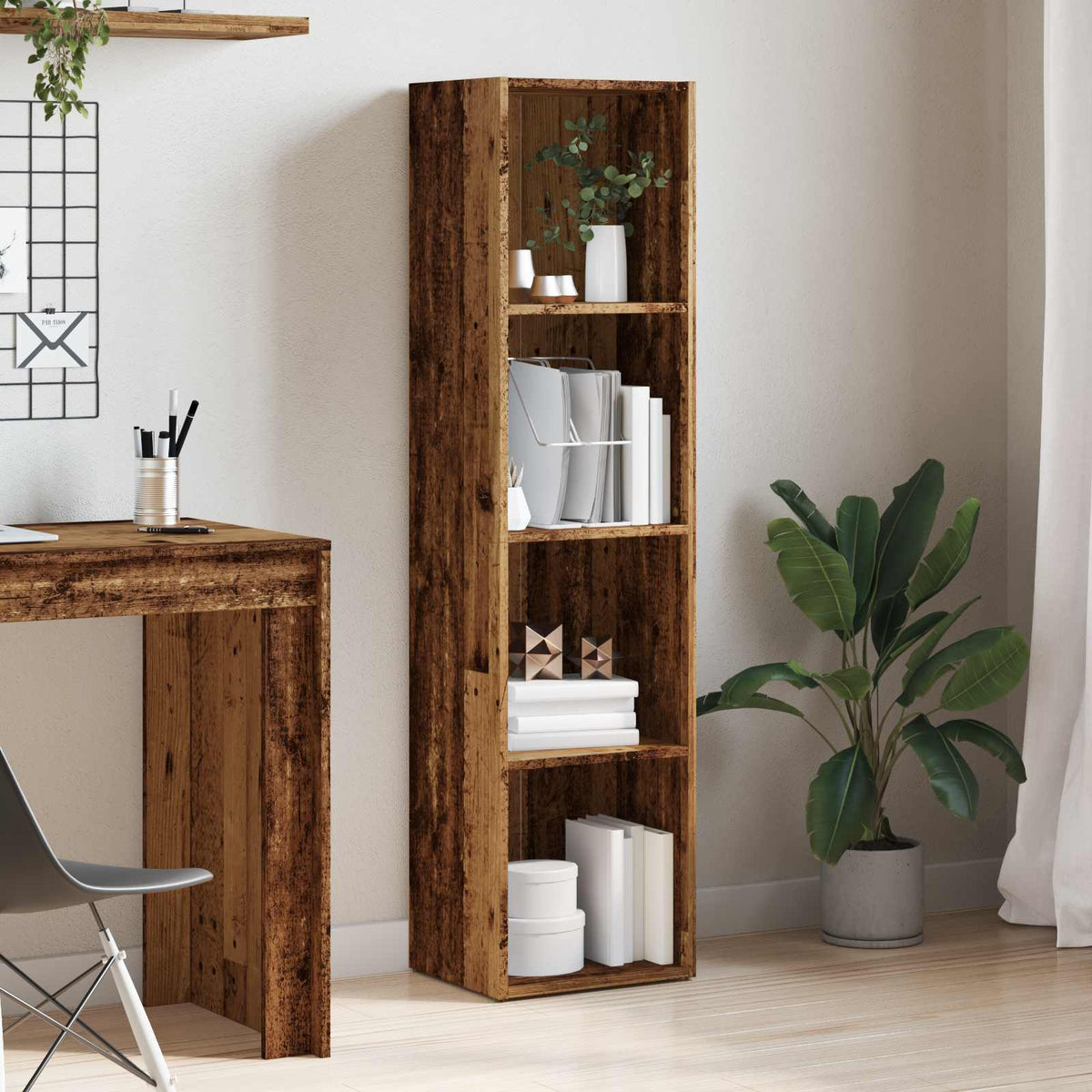 Book Cabinet Old Wood 36x30x143 cm Engineered Wood