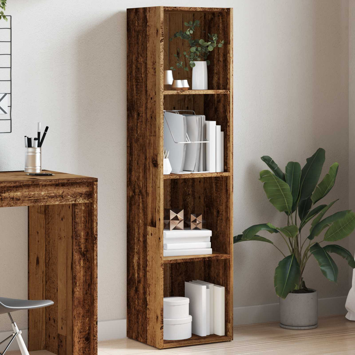 Book Cabinet Old Wood 36x30x143 cm Engineered Wood