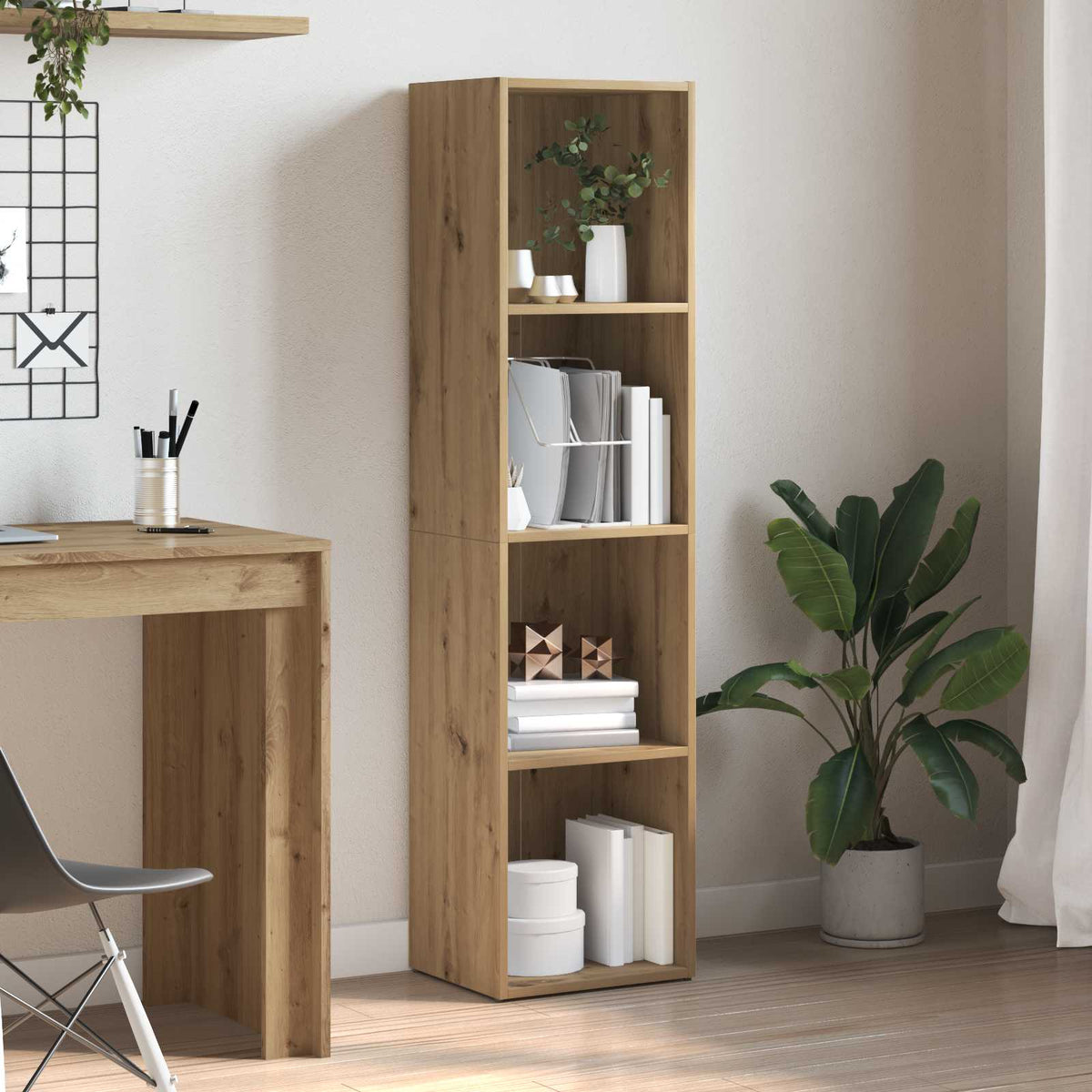 Book Cabinet Artisan Oak 36x30x143 cm Engineered Wood